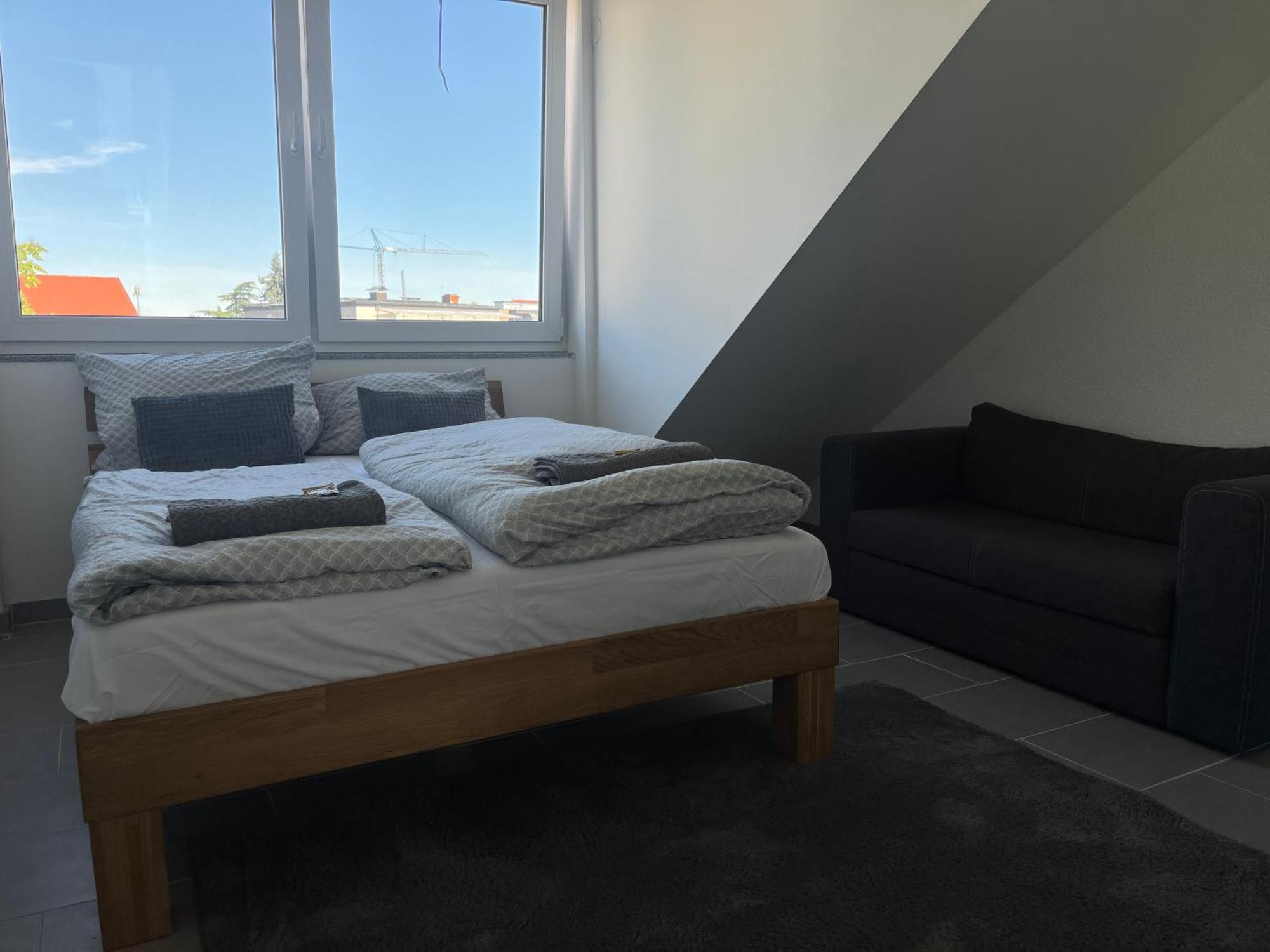Simplex Apartments Am Europaplatz Karlsruhe Oda fotoğraf