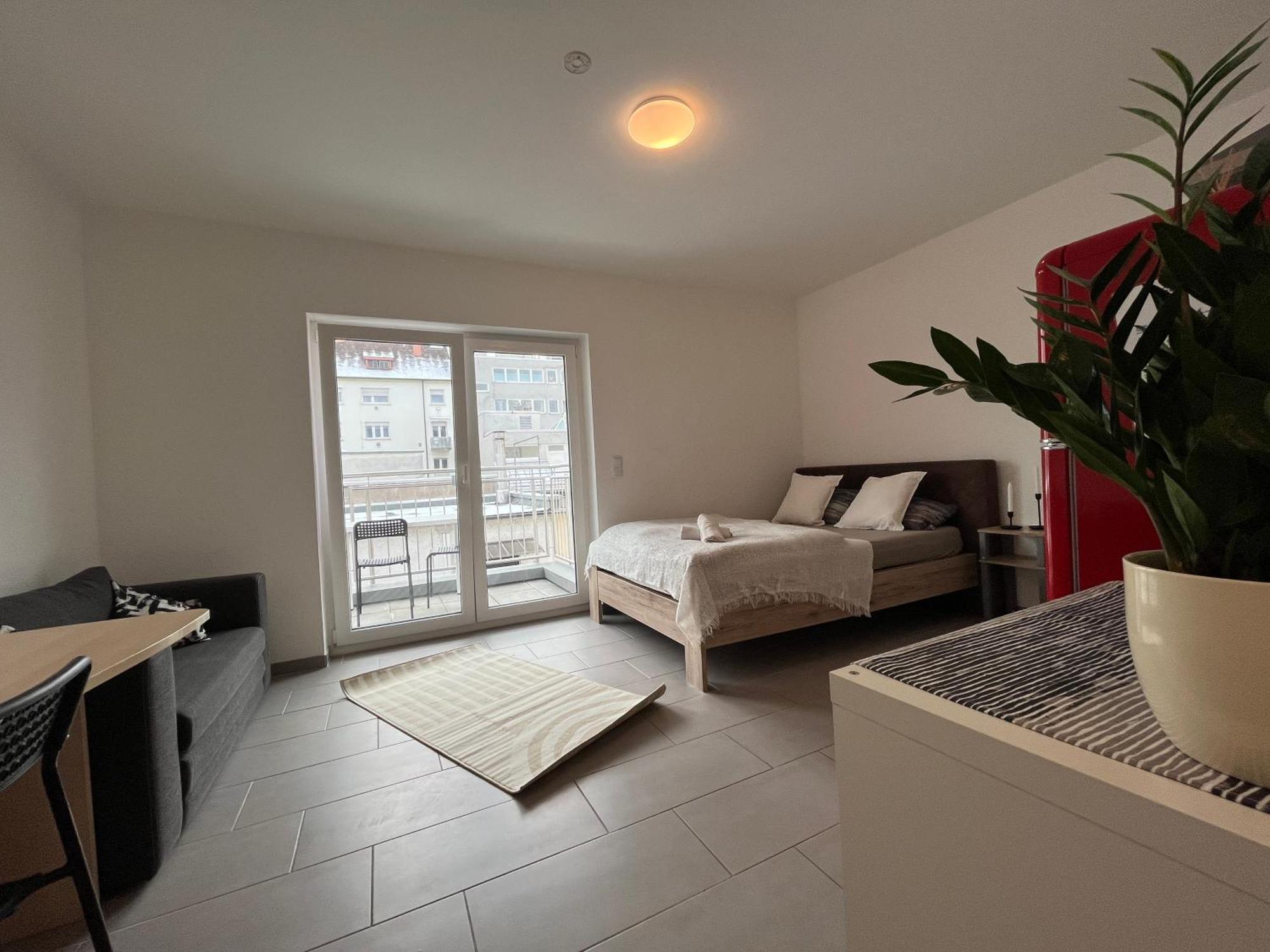 Simplex Apartments Am Europaplatz Karlsruhe Oda fotoğraf